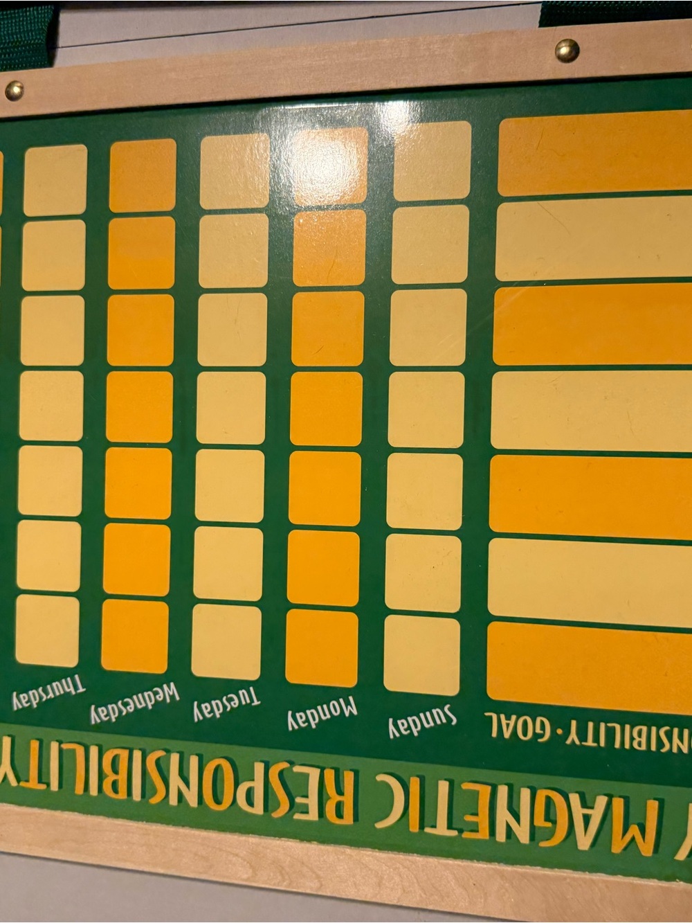 Wood Frame Double-Sided Activity with chore chart